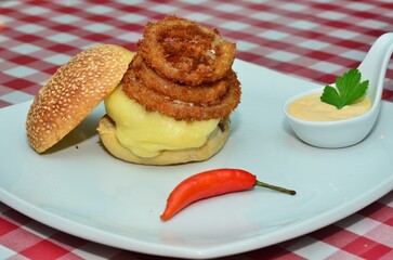 Burger on a plate