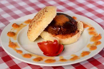 Burger on a plate