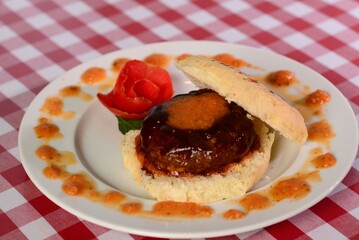 Burger on a plate