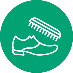 Shoe Brushes line circle icon