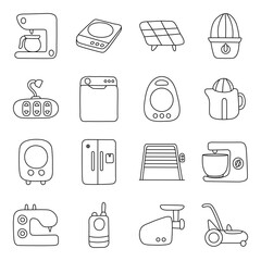 Pack of Home Appliances linear icon


