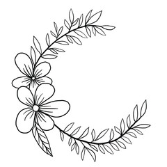 Wreath of floral and flower illustration.