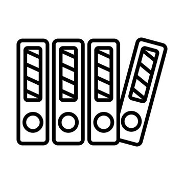 black binders standing, leaning, simple outline clip art preview