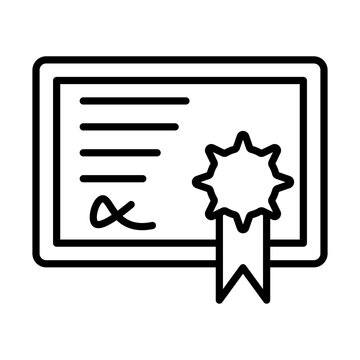 recommend clip art: Certificate line icon