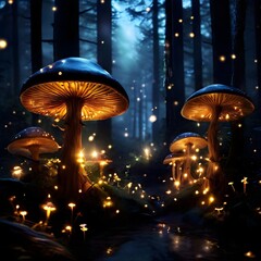 mashroom forest glowing background