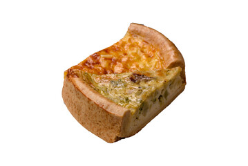 Delicious quiche with broccoli, chicken or salmon and cheese