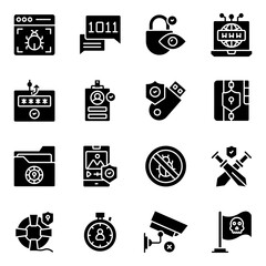 Pack of Cyber Hacker solid Icon

