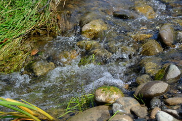 water flowing over rocks