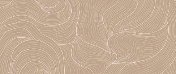 Abstract line art background vector. Minimalist pencil hand drawn contour doodle scribble curve lines style background. Design illustration for fabric, print, cover, banner, decoration, wallpaper.