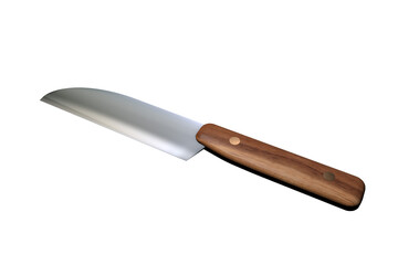 3D rendering of a kitchen knife on white