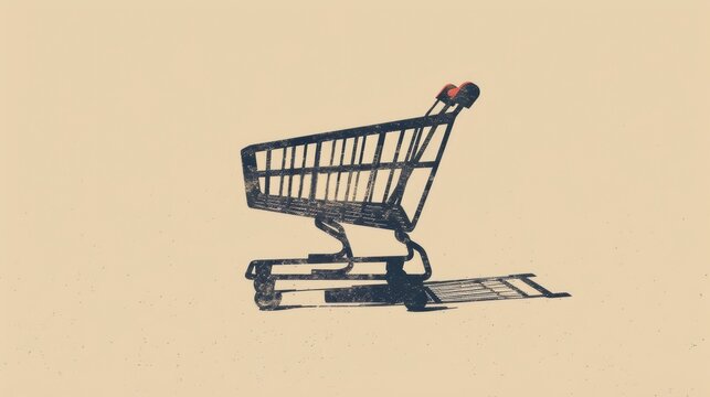 Vintage cart abandonment infographic, muted palette, clear reasons and recovery strategies, perfect for e-commerce performance meetings