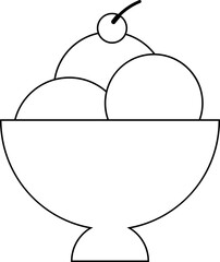 ice cream outline dessert illustration icon