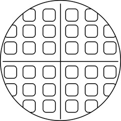 waffle outline dessert illustration icon