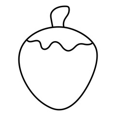 A linear design icon of strawberry 

