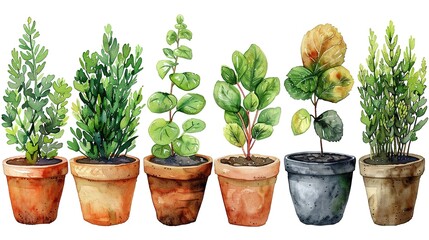 plants in pots