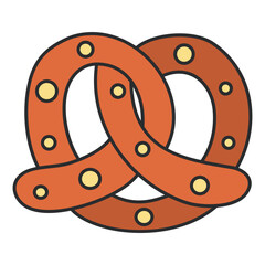 A unique design icon of pretzel 

