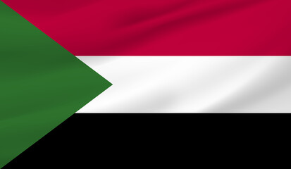 Sudan National Flag waving Sudani flag 3d