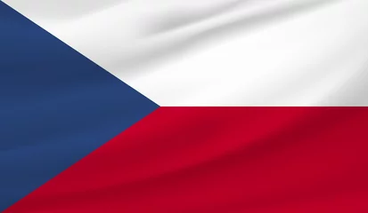 Fotobehang Tsjechië Czech Republic National Flag waving czech flag 3d  © Mahabub Alam Bipu