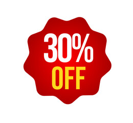 Label badge, Red Sale, label Sale 30% off, Sale Discount label
