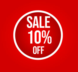 Label badge, Red Sale, label Sale 10% off, Sale Discount label