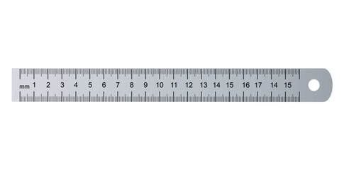 Realistic Horizontal Ruler Icon Isolated On White Background, Measuring Scale Vector Illustration.	