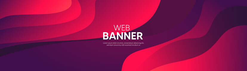 Abstract background vector, 3D pink web banner
