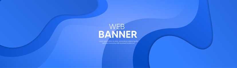 Obraz premium Abstract blue background with waves, social network concept, Blue banner