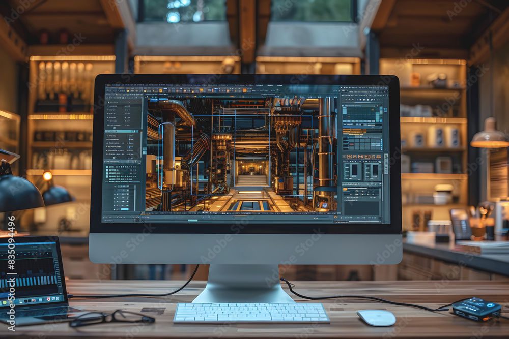 Aufkleber computer monitor with software created by a chatbot using ai, create special effects