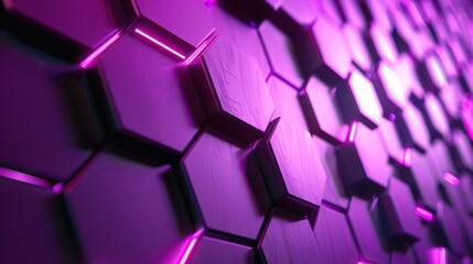 Purple wall with hexagonal shapes futuristic lightning 