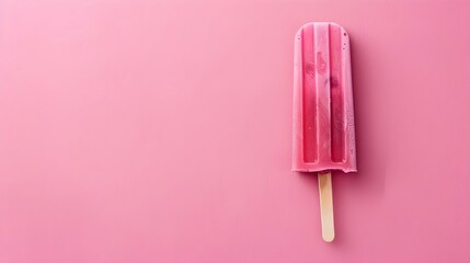 Fuchsia Popsicle on a summery pink Background with Copy Space