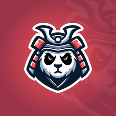 Logo de Mascota Panda Samurai - Diseño Vectorial Limpio