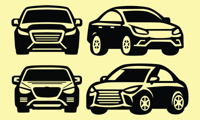Flat cars set. Urban, city cars and vehicles transport vector flat icons. Cars vector