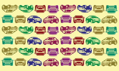 Sports car vector seamless pattern. For apparel prints, fabrics, and other uses.