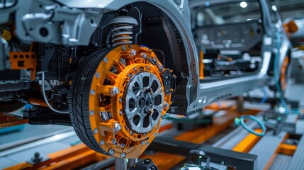 Fototapeta premium Electric Vehicle Braking Systems on Energy Efficiency