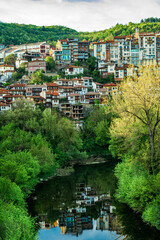 Fototapeta premium Veliko Tarnovo is the ancient capital of Bulgaria, located on the rocky slopes of the river