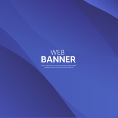 Blue Wavy Surfaces. Contemporary Abstract 3D Background. 3D Render, Blue web banner