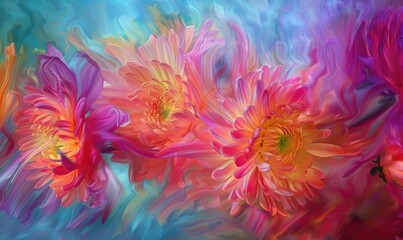 Obraz premium Chrysanthemums abstract background