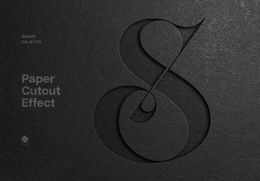 Dark Cut Out Paper Mockup