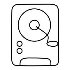      A retro vinyl recorder icon, vector design of turntable 
