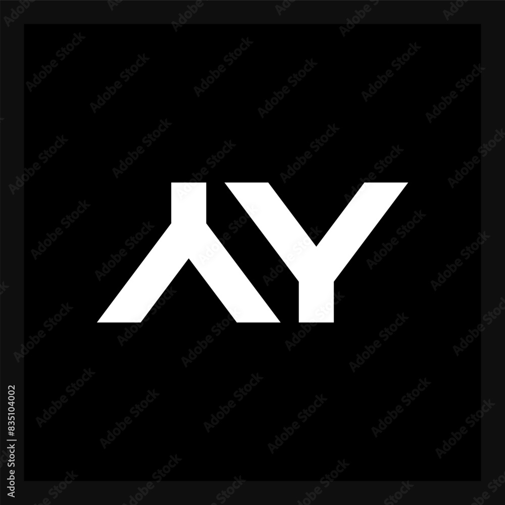 Aufkleber ay - logo. symmetrical design element or icon. initials or monogram. logotype with letters a and y.