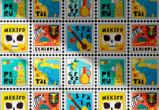 Stamp Grid Mockup