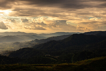 sunset in the mountains