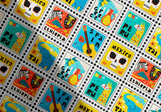 Stamps Grid Mockup