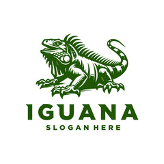 Obraz premium iguana logo icon design illustration vector. iguanas art logo design template illustration inspiration iguana logo excellent logo suitable for any business