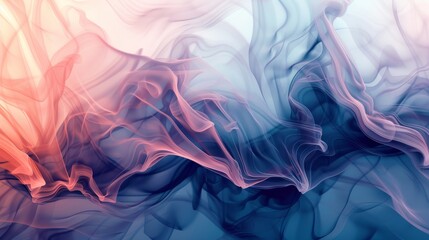 Fototapeta premium Abstract colorful smoke waves art with pink and blue hues