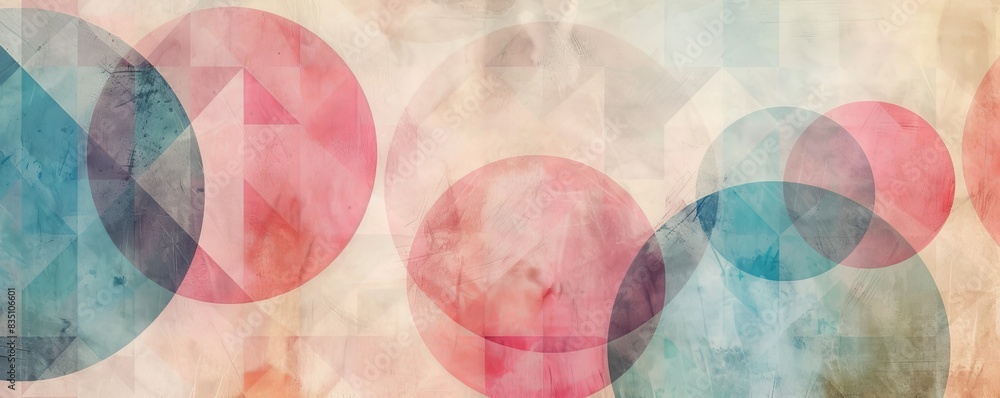 Aufkleber abstract geometric pattern with colorful circles and textures