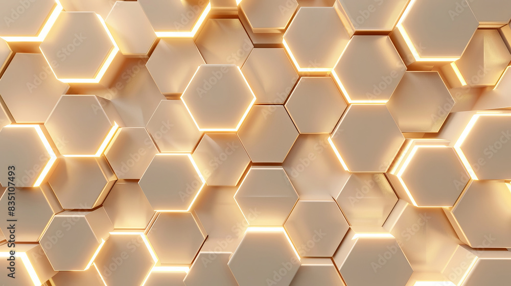 Aufkleber geometric pattern with illuminated hexagons