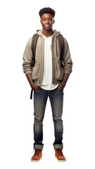 Fototapeta premium PNG Black man sweatshirt standing sleeve. 