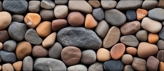 Background made of stones provides a natural and rustic touch to the copy space image.