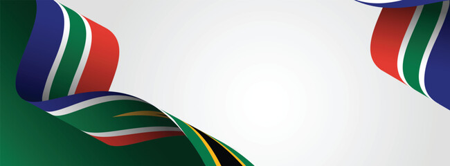 south africa flag ribbon vector background © ArtDawn